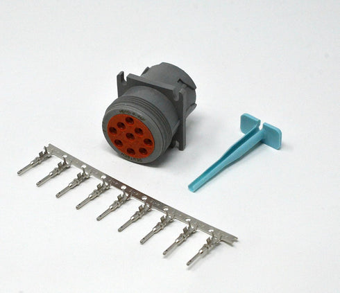 Deutsch HDP10 9-pin Male Diagnostic Connector kit, 14-16 AWG Stamped Contacts (Made in