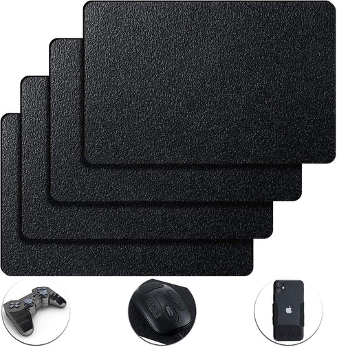 4 Pieces 5 by 7.8 Inch Rubberized Anti-Slip Safety Tape, Adhesive Non-Slip Pads for Phones Gaming Cases (Black)