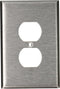 Leviton 1-Gang Wallplate, Duplex, Oversized, Magnetic Stainless Steel, 84103
