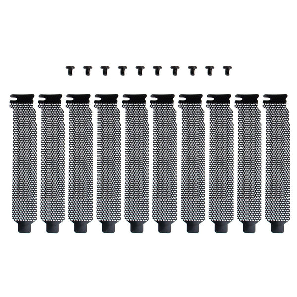 AUEAR 10 Pack Black PCI Slot Cover Hard Steel Filter Blanking Plate with Screws