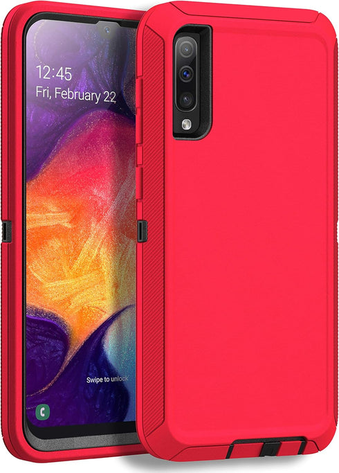 MXX Heavy Duty Case for Samsung Galaxy A50, Tough Drop Protection (No Screen Protector), Red, A50s/A30s Compatible