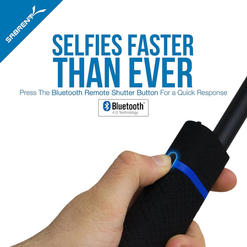 SABRENT 5200mAh Bluetooth Selfie Stick with Built in Battery Charger (GR-SSTK)