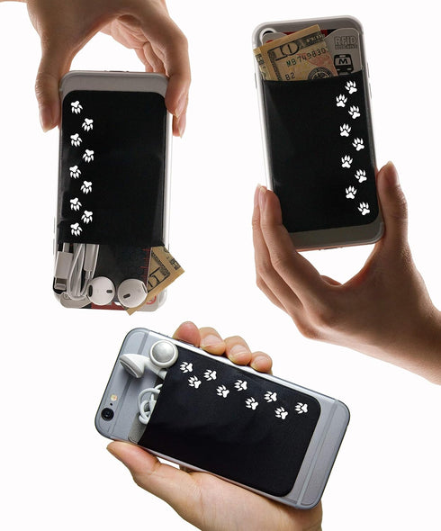 Phone Wallet - Adhesive Card Holder, Cell Phone Pouch, Stick on Lycra Pocket by Gecko for Credit Cards and Cash