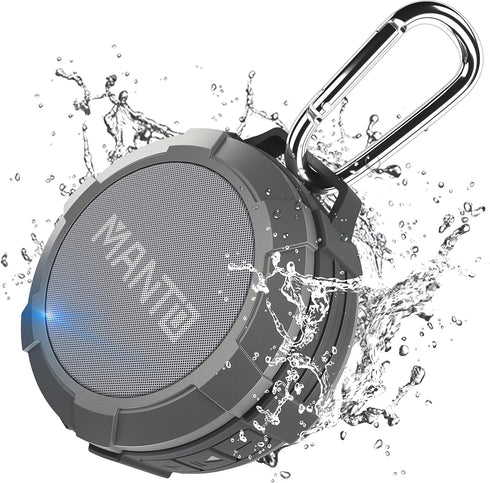 MANTO Cuckoo Portable Bluetooth Shower Speaker, IPX5 Waterproof Wireless Speaker with Stereo Sound for Home, Party,
