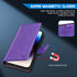 ZZXX for iPhone 14 Pro Wallet Case, RFID Blocking, Card Slot, Kickstand, Magnetic Closure, Purple