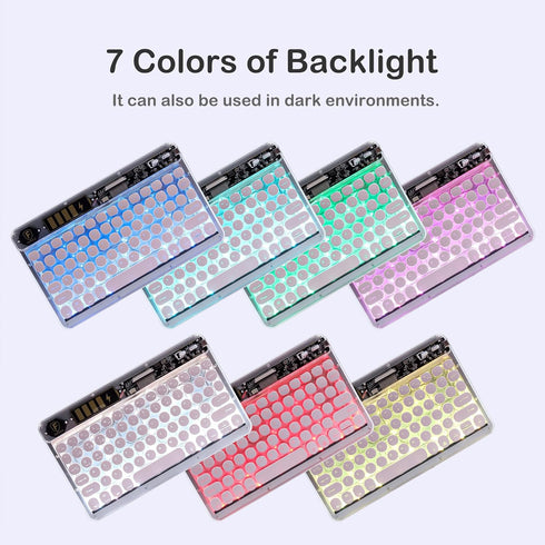 Wireless Bluetooth Keyboard for iPad, 10" Round Keys Mini Keyboard, Ultra-Slim Rechargeable for iPad (Light Pink)