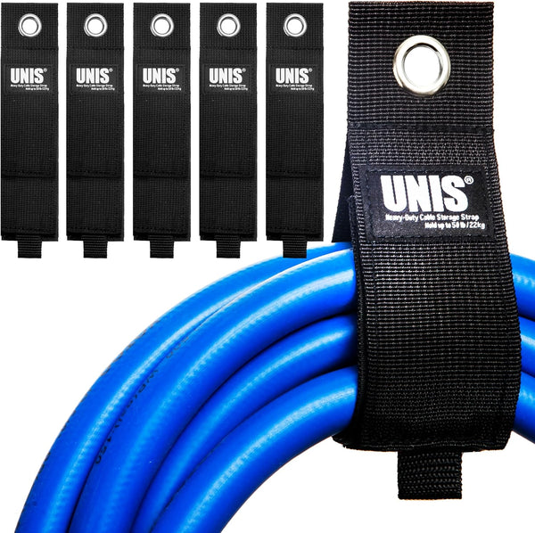 5 Pack Heavy Duty Large 13-inch Extension Cord Storage, Organize Cables and Hoses with Cable Ties