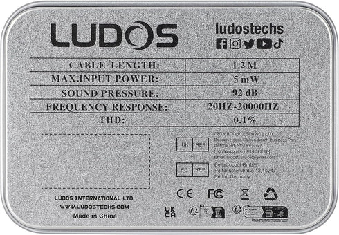 LUDOS Clamor 2 PRO Wired Earbuds, Noise Isolating Earphones with Microphone, Memory Foam for iPhone, Samsung, Kids