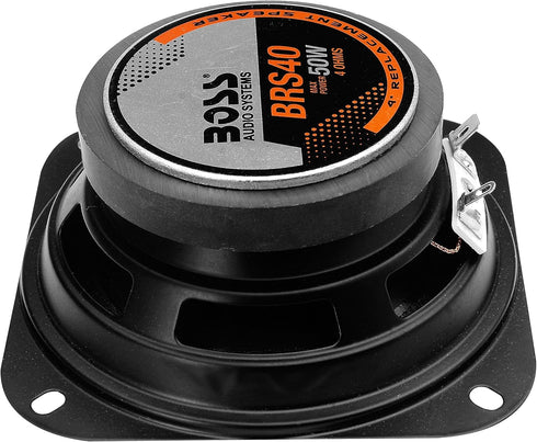 BOSS Audio Systems BRS40 Full Range Replacement Car Speaker, 50 Watt, 4 Inch - Sold Individually