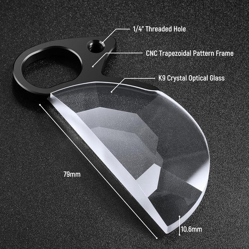 NEEWER 79mm Handheld Half Moon Kaleidoscope Prism Lens Filter - K9 Optical Crystal with Hand Grip, 1/4" Threaded Hole