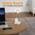 TESSAN Surge Protector Flat Extension Cord 5FT with 4 Outlets, 3 USB C Ports (1 USB C), 900 Joules Protection, White