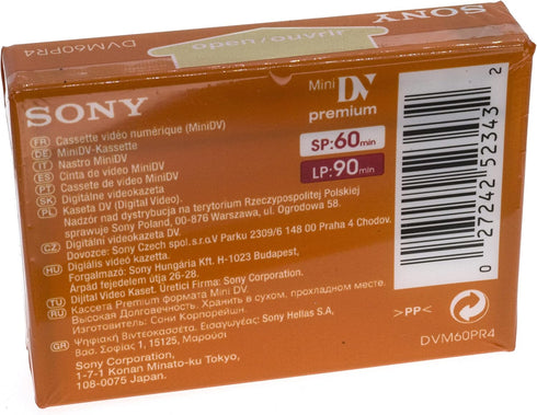 Sony Cassette, 60 Premium Grade DVC Camcorder Videotape Minutes