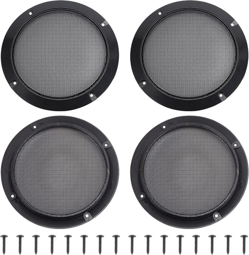 OLYCRAFT 4 Set Audio Speaker Cover Mesh, 6.5 Inch Flat Round Speaker Grill Decorative Circle with Screws