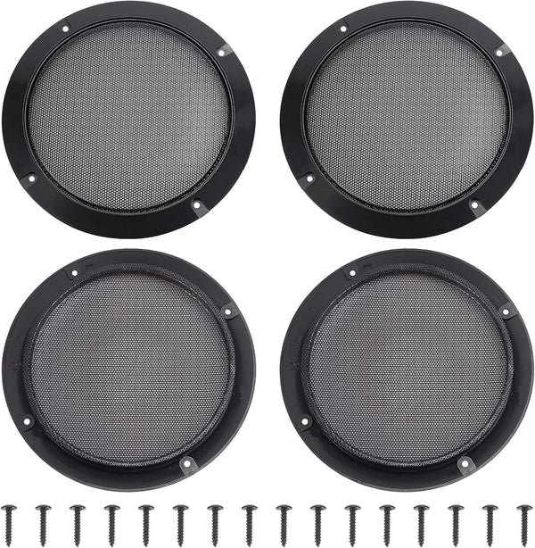 OLYCRAFT 4 Set Audio Speaker Cover Mesh, 6.5 Inch Flat Round Speaker Grill Decorative Circle with Screws