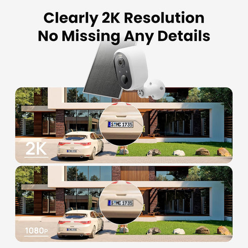 Aurumbach 2K Detection,2.4GHz 2-Way Solar Security Camera Outdoor Wireless, Color Night Vision, Battery Powered PIR