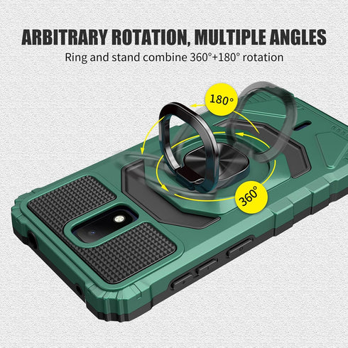 Ailiber Case for Cricket Debut, AT&T Calypso 2 with Screen Protector and Ring Kickstand (Green)