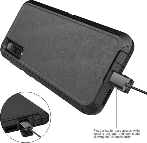 MXX Heavy Duty Case for Samsung Galaxy A50 - Drop Protection Case for Galaxy A50/A50s/A30s (Black)