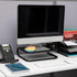 Set 2, 14.25"L 11"W 4.25"H, Mind Reader Monitor Stand, of Ventilated Laptop Riser, Desktop Organizer, Metal, x x Black