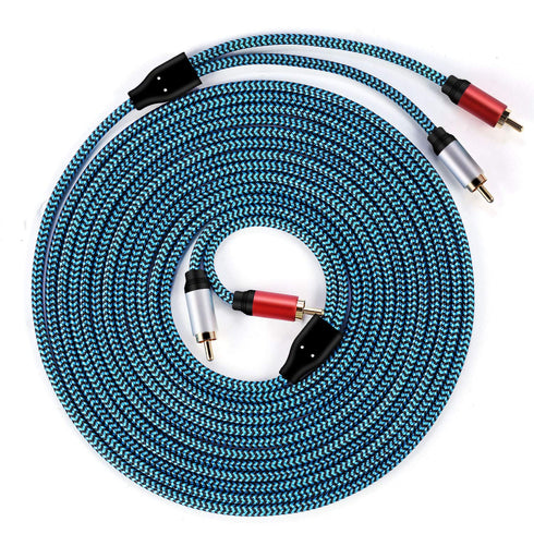 RCA Cable 5ft, 2RCA Male to 2RCA Male Stereo Audio Cable, Nylon-Braided Auxiliary Cord for Home Theater and Speakers