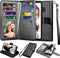 NJJEX PU Leather Wallet Case for Galaxy S9, Magnetic Folio Flip Cover, 9 Card Slots, Kickstand, Wrist Lanyard, Black