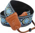 Padwa Lifestyle Camera Strap - 2" Wide Double Layer Cowhide Ends, Vintage Cotton Padded Strap for All DSLR Cameras, Blue