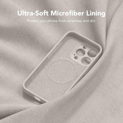 iPhone 15 Pro Case, Stone - Magnetic, MagSafe Compatible, Silicone Shockproof, Full Camera Protection, 2 Screen
