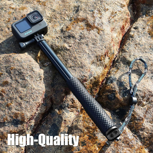SOONSUN 45'' Aluminum Waterproof Extension Monopod for GoPro Hero 12 11 10 9 8 7 6 5 4, Insta360 Cameras