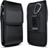 iPhone 15, 15 Pro, 14, 14 Pro, 13, 13 Pro, 12, 12 Pro, 11, XR, XS, 10 Holster Case with Card Slot & Belt Clip, Black.
