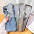 Fiyart iPhone 12 Pro Max Case - Blue Magnetic Glitter, Love Heart Plating, Clear, Shockproof, MagSafe Compatible, 6.7"