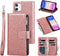 UEEBAI Wallet Case for iPhone 11 - PU Leather Magnetic Closure Handbag with Zipper Pocket, Glitter Pink