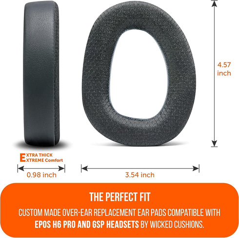 WC Freeze EPOS H6 Pro - Cooling Gel Earpads for EPOS H6 Pro/Sennheiser GSP 600 / GSP500 / GSP550 / GSP670, Black