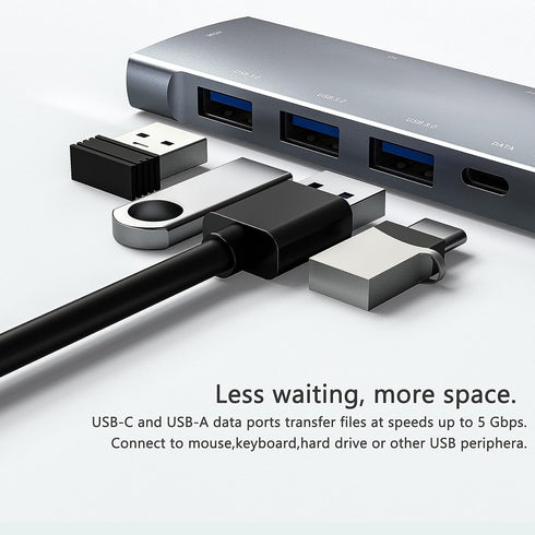 USB C Adapter Docking Station for iPad Pro M4 M2 M1, Multiport Adapter with 4K HDMI, USB C PD, SD/TF Slot