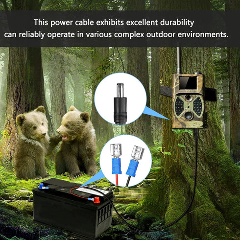 GINTOOYUN Trail Camera Power Cord, DC External Power Cable for Portable Power Banks, Solar Panels, Wildlife Cameras