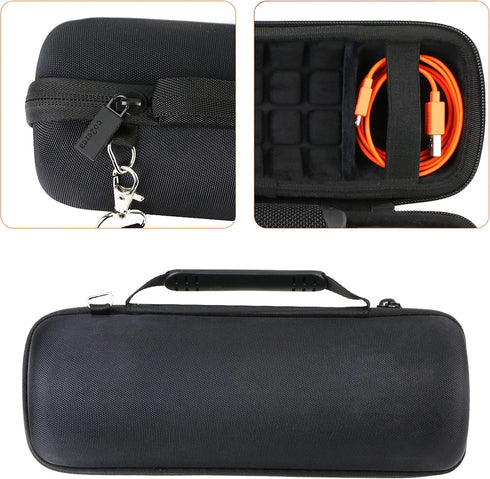 co2CREA Hard Travel Case for JBL Flip 6 FLIP 5 Waterproof Portable Bluetooth Speaker (Black Case + Inside Black)
