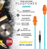 Plugfones Guardian in-Ear Earplug Earbud Hybrid, Noise Reduction Headphones in Blue & Orange