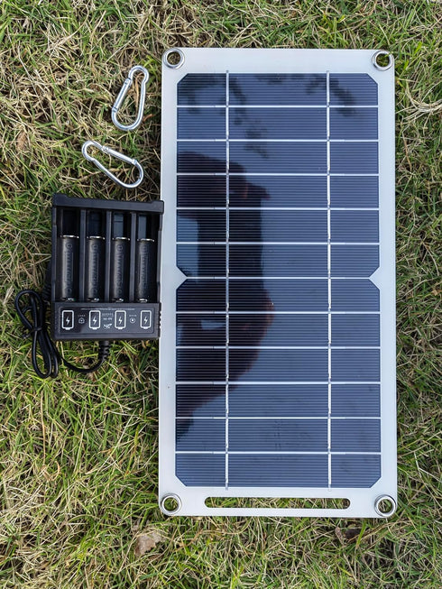 HUYINGC Solar Power Charger with 6 Watt Portable Solar Panel for 1.2V AA & AAA Ni-MH Ni-CD Rechargeable Batteries and