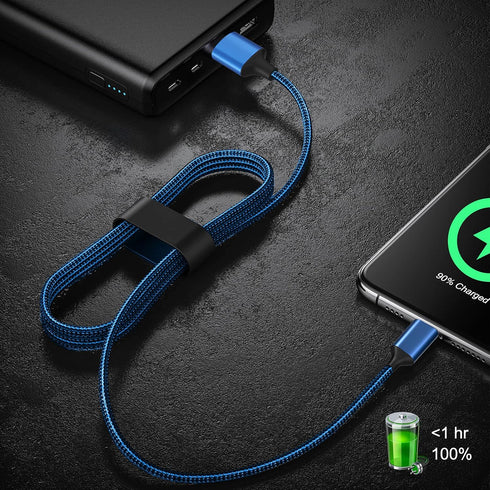5-Pack USB Type C Cable (3/3/6/6/10FT) - Fast Charging, Nylon Braided, Compatible with Samsung Galaxy S9, LG V30,