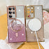 Fiyart Samsung Galaxy S22 Ultra Case, 6.8" Gold, MagSafe Compatible, Clear Love Heart Plating, Shockproof Cover for