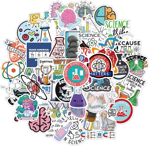 DLZJY 50PCS Funny Science Laboratory Stickers, Laboratory for Teens Adults, Physics Biology Chemistry Experiment