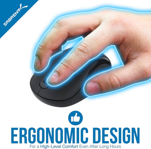 Mini Travel Wireless Mouse 2.4GHz with Nano Receiver (SABRENT MS-WSML)