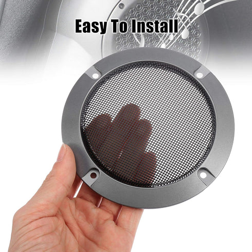 X AUTOHAUX 2pcs 3" Titanium Tone Audio Speaker Cover - Glossy Mesh Subwoofer Grill Horn Protector
