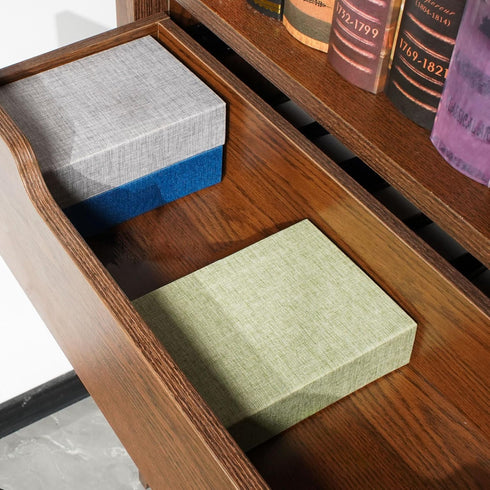 Photo Storage Box 5x7 - Linen Memory Box for Storing Photos, Pictures, Certificates, Scrapbooking Supplies, Keepsakes,