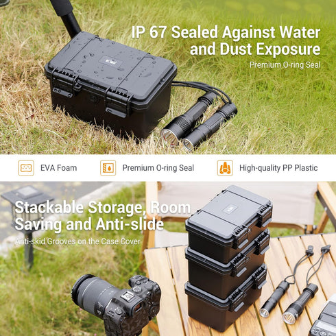 KIWIFOTOS 24 21700/20700 IP67 Slots Battery Storage Case Waterproof Hard Case Batteries Caddy Organizer Holder