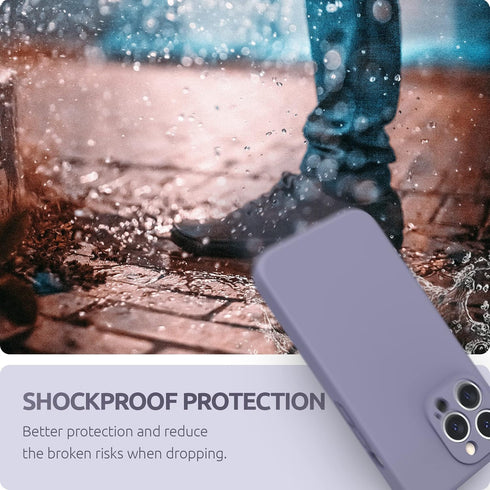 SURPHY Compatible with iPhone 13 Pro Case - Liquid Silicone Phone Case with Screen Protector, Camera Protection & Soft