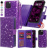 Varikke Detachable Wallet Case for iPhone 13 Pro Max with Card Holder, Fashion Glitter Leather Strap Magnetic Flip