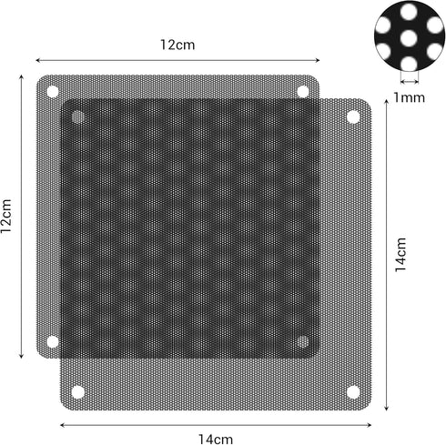 120mm Fan Dust Filter PC, 10Pack PVC Computer Dust Filter Mesh with Screws for Cooler Fan (PVC, 120 * 120mm, 10pcs,