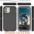 YmhxcY Shockproof Case for iPhone 12 & 12 Pro, 3-Layer Durable Protection, Heavy Duty Cover, Black and Grey