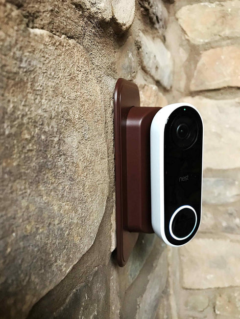 Wall Plate with 30 Degree Angle Mount for Nest Hello Video Door Bell in Coffee