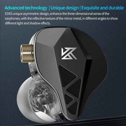 KZ EDXS 10mm Dynamic Driver HiFi in-ear Headphones, Bassy IEMs Sports Earphones, KZ Balanced Sound Phone Game