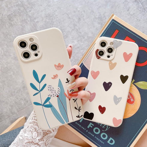 Jmltech Compatible with iPhone 12 Pro Max, Cute Design Soft Silicone Camera Protection Heart Phone Case for Women
